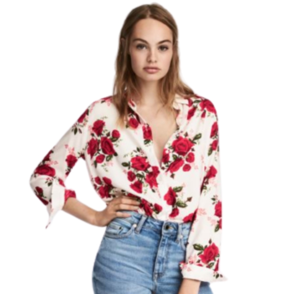 H&M Divided Rose Viscose Plus Size Blouse